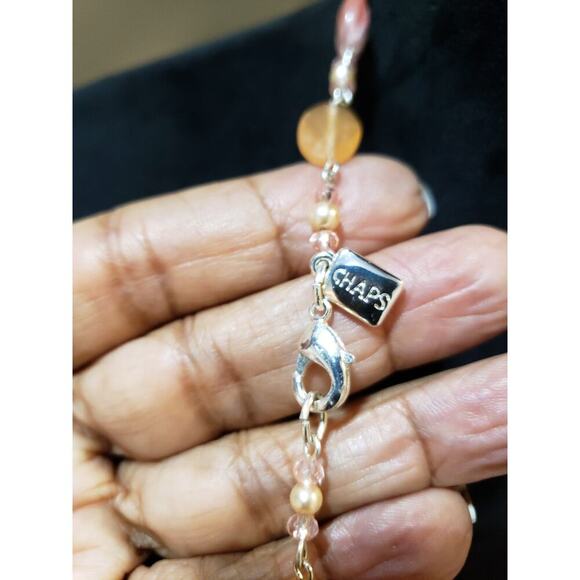 Chaps Womens Multi-Faceted Glass Acrylic Beads Faux Pearls Long Necklace Jewelry - Picture 6 of 6